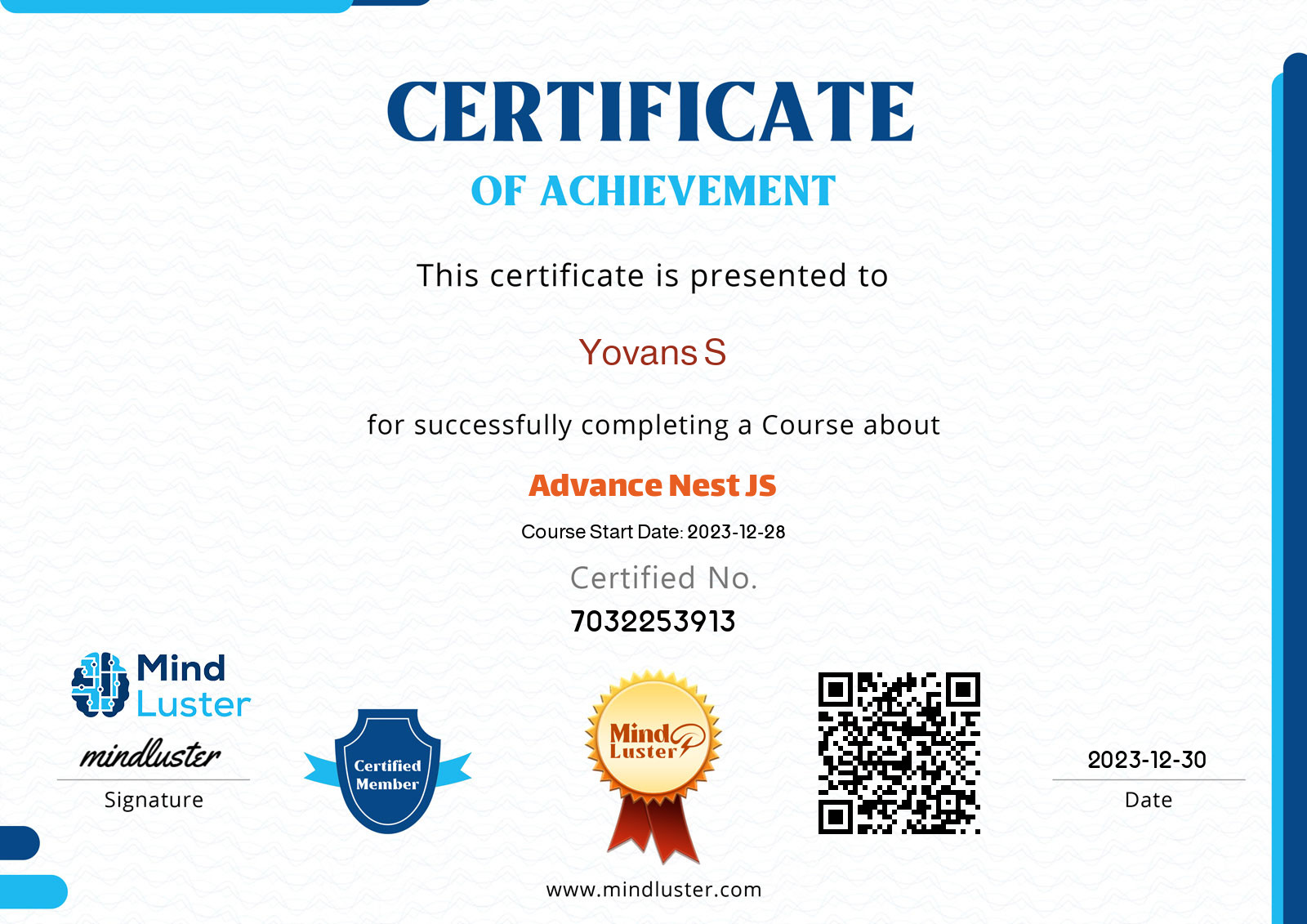 NestJS Developer Certification